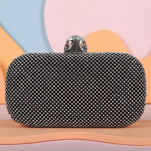 Miniatura 3 de Fawziya - Bolsas de embrague para mujer, diseño de diamante grande