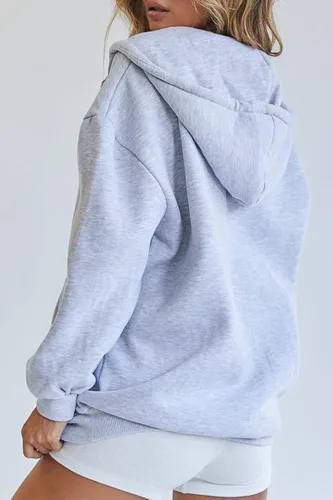 Miniatura 3 de EFAN - Sudaderas con capucha para mujer chaqueta oversized para otoño sudaderas informales con cordón cremallera Y2K y bolsillo