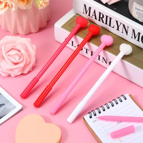 Miniatura 7 de Sayglossy 100 bolígrafos de corazón para el día de San Valentín, bolígrafos de tinta de gel a granel, regalo para compañeros de trabajo, vacaciones
