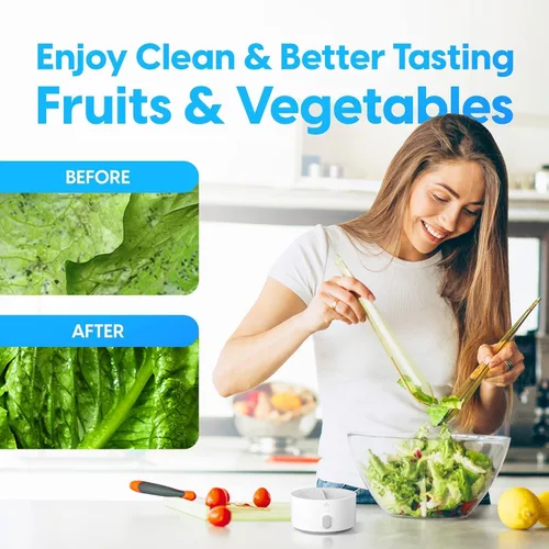 Miniatura 7 de AquaPure Limpiador de frutas y verduras – Lavadora de productos impermeable con función de electrólisis, lavadora portátil de frutas y verduras