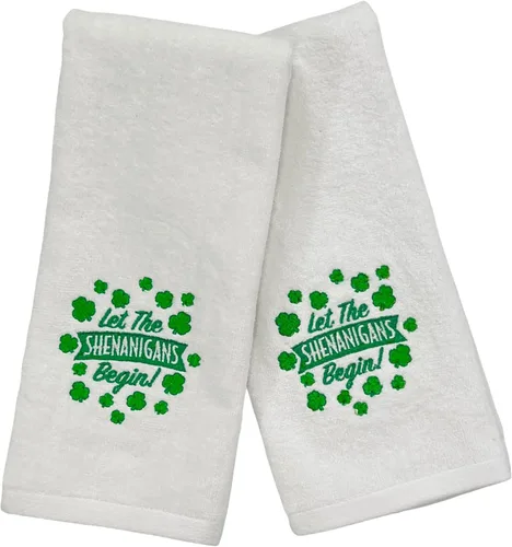 Miniatura 35 de Serafina Home Toallas de mano de baño irlandesas del día de San Patricio: suave y absorbente para invitados de cocina con bordado de trébol verde