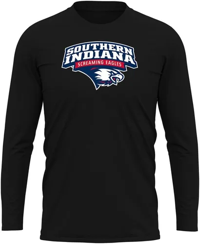 Miniatura 10 de Camisa deportiva de manga larga oficial de la NCAA Collegiate para hombre, colección negra con logotipo primario