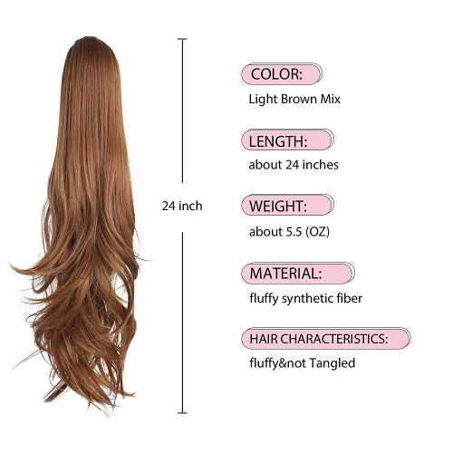 Miniatura 211 de Extensiones de cola de caballo de cabello rubio, extensiones de cola de caballo para mujer, pinza de extensiones de cabello rizado de 12 pulgadas