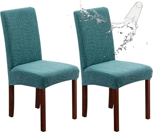 Miniatura 45 de Genina Fundas impermeables para sillas de comedor, fundas elásticas de jacquard para sillas de comedor, extraíbles y lavables, protector de silla
