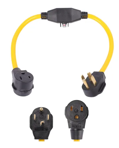 Miniatura 3 de ONETAK NEMA 14-30P a 6-50R 240V 30 Amp 4 clavijas macho enchufe a 50 amperios 3 clavijas hembra receptáculo generador soldador secador EV cargador