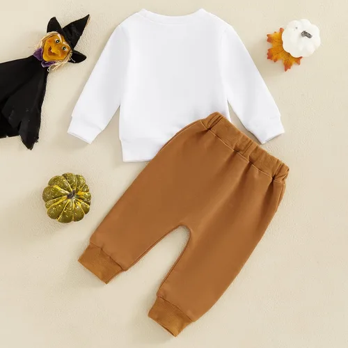 Miniatura 60 de BemeyourBBs Conjunto divertido de sudadera y pantalones de manga larga con letras divertidas para bebé niño y niño