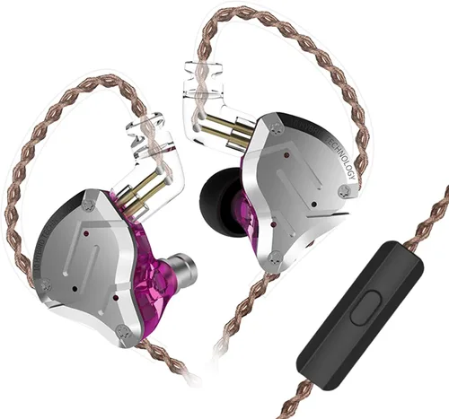 Miniatura 11 de KZ ZS10 Pro Monitor dentro del oído, Auriculares IEM con conductor híbrido 4BA+1DD, Auriculares HiFi para juegos con placa frontal de acero
