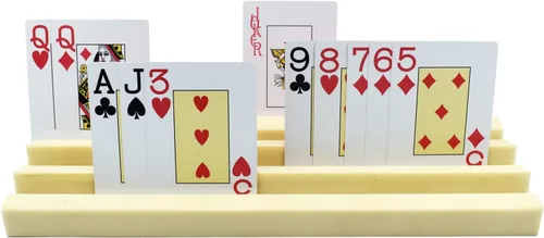 Miniatura 5 de Yuanhe Portatarjetas de dominó de plástico, organizador de azulejos de dominó y bandejas para juegos de cartas, juego de 4
