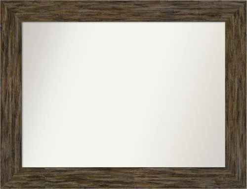 Miniatura 76 de Amanti Art Espejo personalizado, espejo de baño marrón Fencepost, espejo de pared o espejo de tocador de baño sobre el fregadero (27 x 27 pulgadas)