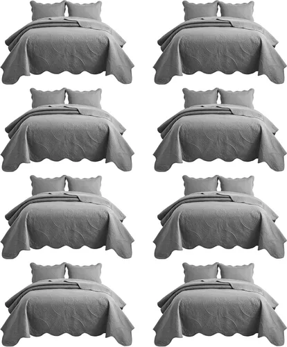 Miniatura 37 de IR Imperial Rooms Velvet Twin Quilt Bedspread Comforter Bedding Set 2 Pcs Diamond Pattern - (68"x86") Bedspread Coverlet + 1 Pillow Shams