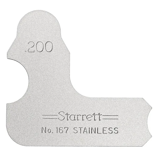 Miniatura 16 de Starrett Medidor de radio individual para radios convexos y cóncavos, ideal para carpinteros y construcciones, acero inoxidable, calibre de radio
