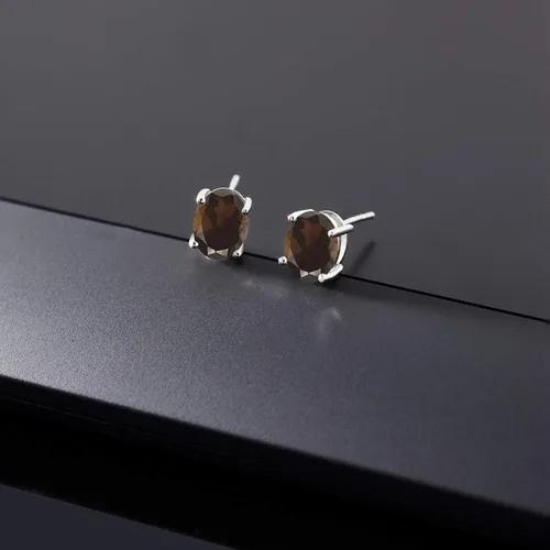 Miniatura 25 de Gem Stone King Aretes de oro de 14 quilates con piedra natal ovalada de 0.315 x 0.236 in Aretes de oro para mujer