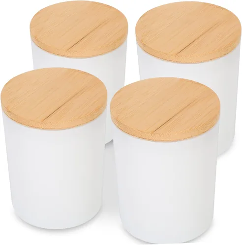 TEHAUX 4 juegos de recipientes de muestra de taza de vela transparente Portavelas Vintage Candelabro Tarro de vela de cera Taza Tealight Taza de
