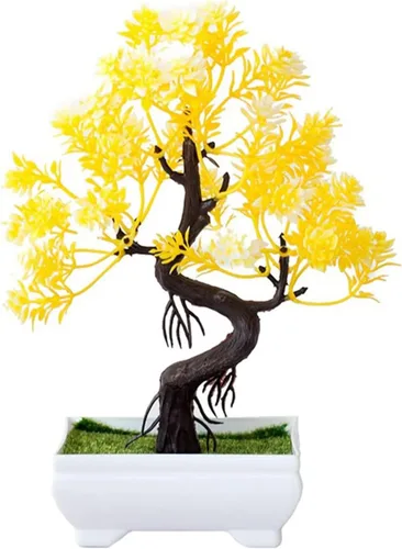 Miniatura 6 de HASMI Plantas falsas plantas artificiales, plantas de árbol bonsái, flores falsas, adornos en maceta para decoración del hogar, decoración de A-06