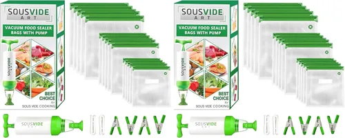 Miniatura 9 de SOUSVIDE ART Kit de cocina Sous Vide - Circulador de inmersión de 1000 W - 15 bolsas de vacío, bomba, temporizador digital y control de temperatura