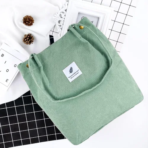 Miniatura 214 de Ayieyill - Bolsa de pana para mujer y niña, con correa de lona para colgar al hombro, bolsa con bolsillo