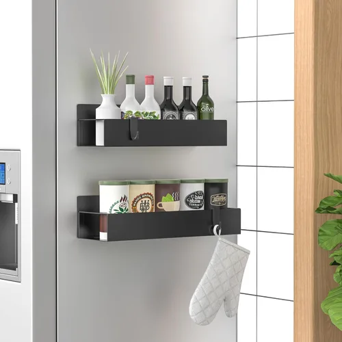 HuggieGems Paquete de 2 Organizadores Magnéticos de Almacenamiento de Especias para Refrigerador y Horno, Organizadores y Almacenamiento de Nevera