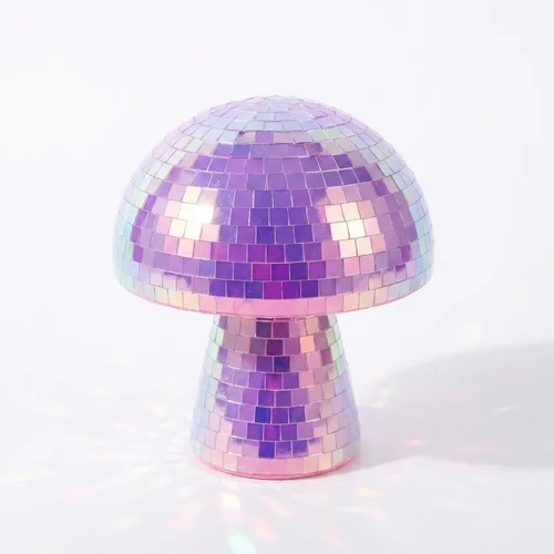 Miniatura 10 de Bola de discoteca creativa de hongo para fiesta, decoración de mesa, espejo retro hecho a mano, bola de discoteca en forma de hongo, decoración