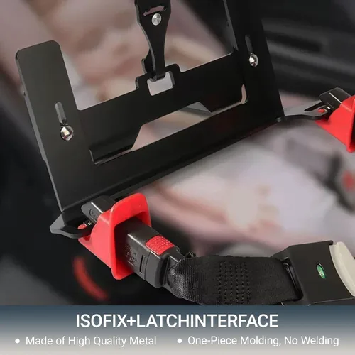 Miniatura 4 de ISOFIX - Soporte de interfaz universal para asiento de automóvil, kit de montaje de anclaje de asiento infantil ISOFIX con conector de cinturón