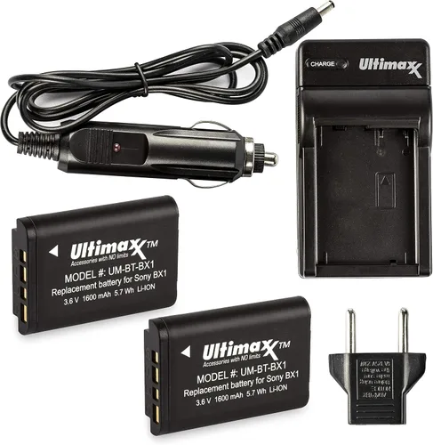 Miniatura 6 de Ultimaxx Cargador rápido AC/DC para el hogar y viaje con 2 baterías BX1 de larga duración (1600 mAh) para Cyber-Shot DSC-HX95, HX99, HX350, RX1