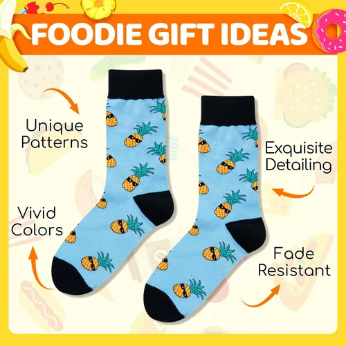 Miniatura 12 de Zmart Funny Gifts for Men - Pineapple Avocado Socks for Teens, Popcorn Sushi Sauce Socks