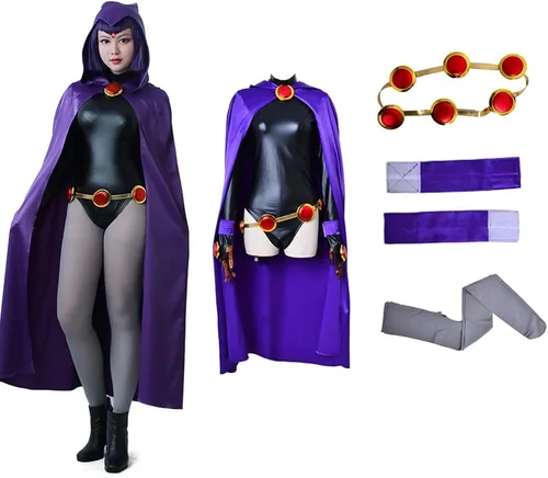 Miniatura 4 de miccostumes Conjunto completo de traje de cosplay con capa morada, color negro