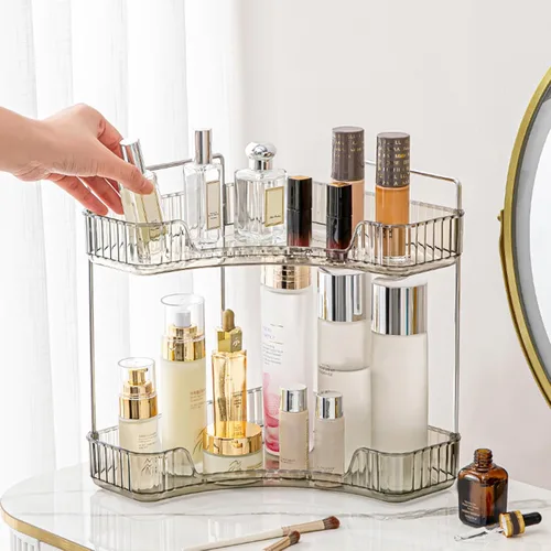 Miniatura 10 de Aveniee Organizador de Esquina para Encimera de Baño, Estante de Encimera de Baño Organizador de Maquillaje para Tocador, Bandeja de Perfume