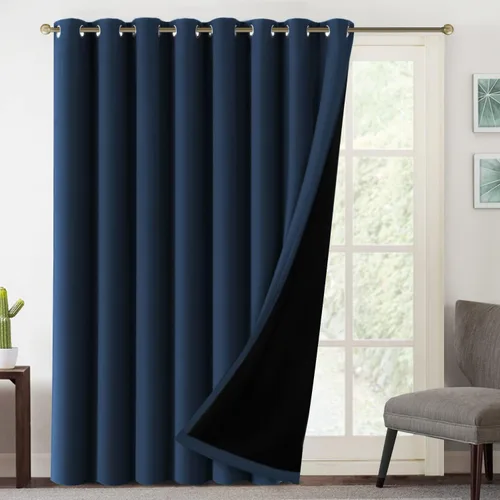 Miniatura 20 de MeilleMaison Paneles de cortina 100 % opacas para ventana de dormitorio, bloqueo de luz completa, de 84 pulgadas de largo, con aislamiento térmico