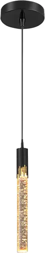 Miniatura 9 de Flashing God Luces colgantes negras modernas LED para isla de cocina, mini luz colgante de cristal con luz LED regulable de cristal de burbujas
