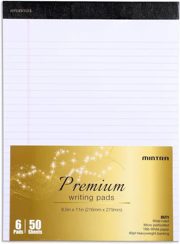 Miniatura 18 de Mintra Office - Blocs de notas tamaño legal, ((Versión básica 6pk - (Versión en colores pastel #2), 8.5 x 11 pulgadas, renglones anchos)) Pastel v2
