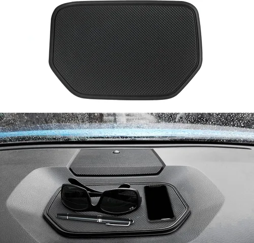 Alfombrilla de silicona para salpicadero para accesorios de Toyota Tundra 2014 2015 2016 2017 2018 2019 2020 2021 Material para salpicadero Negro