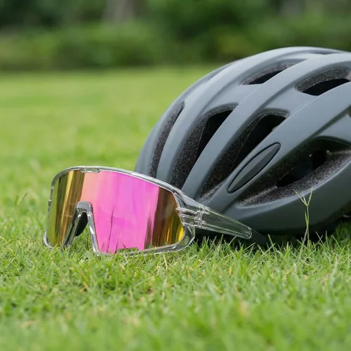 Miniatura 9 de BangLong Gafas de sol deportivas para ciclismo, protección UV400, para pesca, conducción, correr, béisbol, para hombres y mujeres Transparente y rosa
