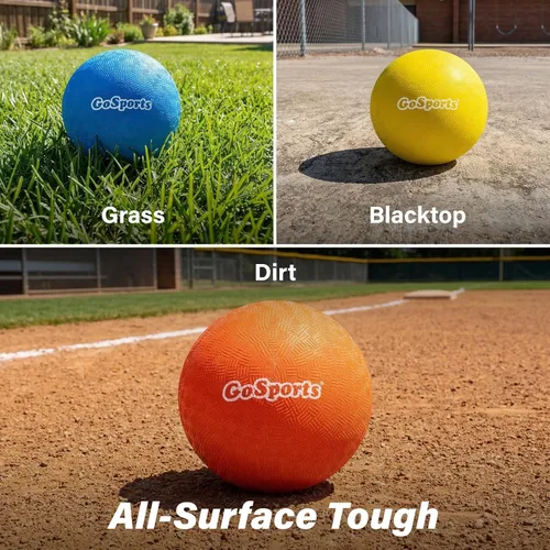 Miniatura 4 de GoSports Inflatable Dodgeballs - Choose 5 Inch or 7 Inch No Sting Balls - Set of 6 Includes Ball Pump & Mesh Bag Paquete de 6 bolas de 5