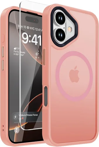 Miniatura 19 de DEERLAMN Funda magnética a prueba de golpes para iPhone 16 de 6.1 pulgadas, [compatible con MagSafe] [protección contra caídas de grado militar] 2