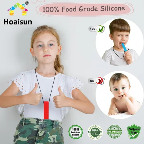 Miniatura 2 de Collares masticables para niños sensoriales, paquete de 6 collares masticables para niños sensoriales con autismo, TDAH, TEP, masticación