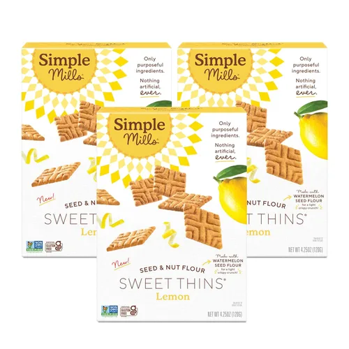 Miniatura 10 de Simple Mills Sweet Thins Cookies, harina de semillas y nueces, miel y canela, sin gluten, apto para paleo, aperitivos saludables, 4.25 onzas