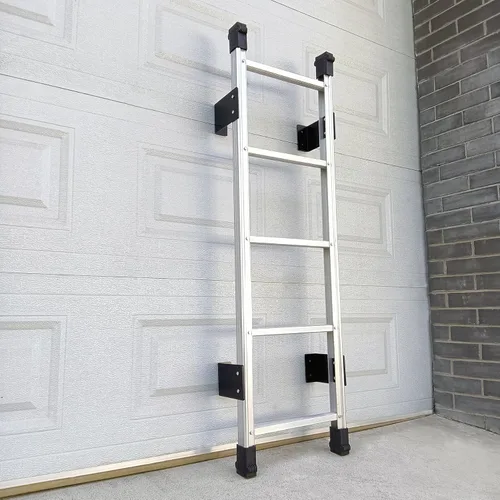 Miniatura 6 de Escalera de sótano con 5 peldaños, 54 pulgadas de alto de aluminio para ventana, escalera de escape de incendios en ambientes húmedos con capacidad