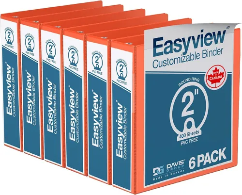 Miniatura 38 de Easyview - Carpetas prémium de 3 anillas con cubiertas transparentes y anillos redondos, carpetas para la escuela u oficina, 1 pulgada, paquete