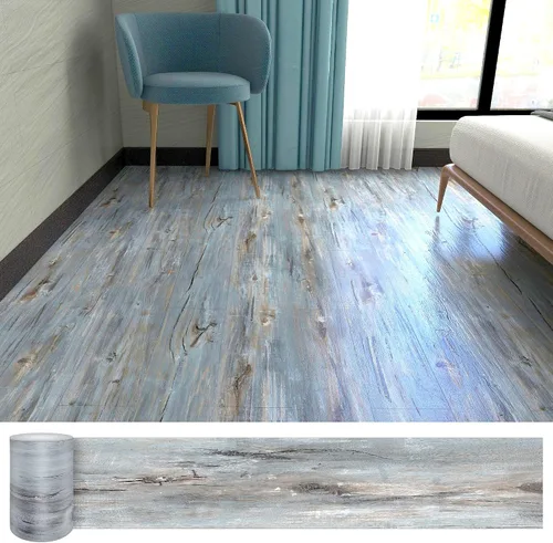 Miniatura 10 de Lareko 6 pies cuadrados, azulejos de suelo de madera para despegar y pegar, paquete de 4 azulejos de vinilo gris (sin residuos de adhesivo) 36"×6