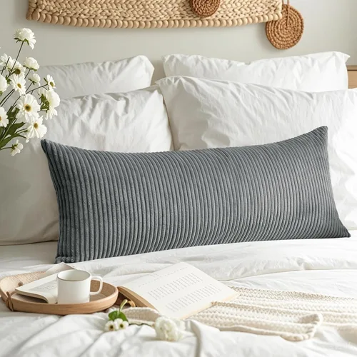 Miniatura 238 de Artscope Fundas de Almohada de Pana a Rayas Acogedoras Súper Suaves Decorativas Cuadradas Fundas de Cojín para Sofá Sillón Dormitorio Decoración