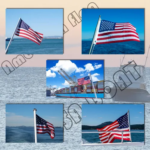Miniatura 8 de Bandera de barco estadounidense de 12 x 18 pulgadas, bandera estadounidense pequeña bordada para exterior, banderas de Estados Unidos de doble cara