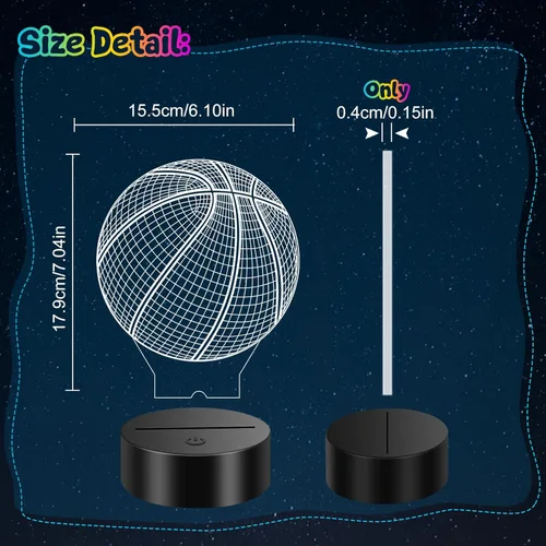 Miniatura 6 de Linkax Regalos de baloncesto para adolescentes, niños y niñas, luz nocturna de ilusión 3D, regalos de Navidad para edades de 8 a 13 años, 5 a 15