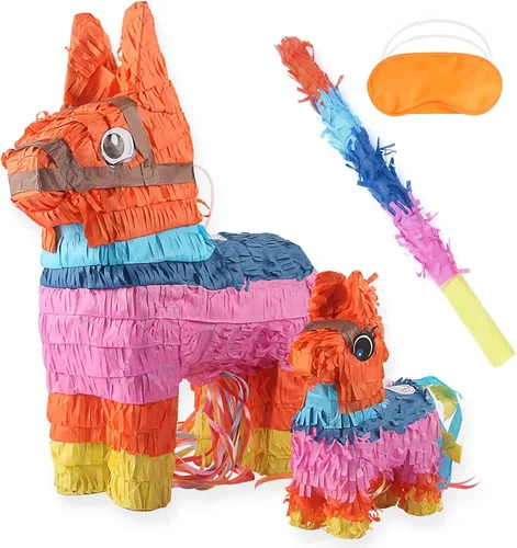 Cinco De Mayo - Piñata de burro para fiesta de cumpleaños infantiles, 2 tamaños, piñatas para diversión, fiesta, taco, suministros para fiestas,