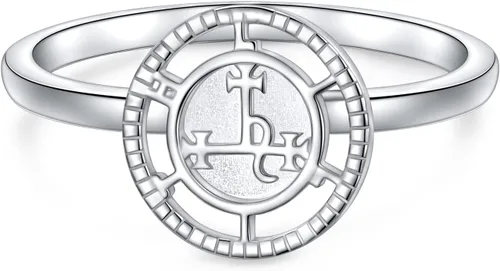 DAOCHONG Sigil of Lilith - Anillos giratorios de plata de ley S925 para aliviar la ansiedad, aliviar el aburrimiento, autismo, TDAH, regalo para