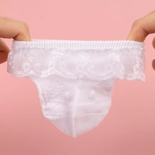 Miniatura 7 de DRESHOW BQUBO - Calcetines de encaje con volantes y ojales para bebés, calcetines finos para recién nacidosbebésniños pequeños