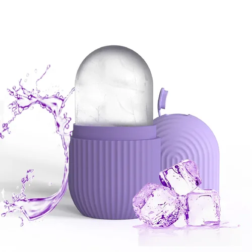 Joyeee Rodillo facial de hielo, molde de silicona reutilizable, masaje facial, belleza facial, herramientas para el cuidado de la piel, aplica hielo