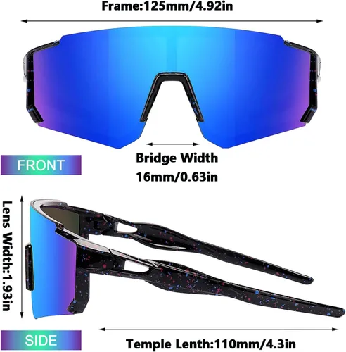 Miniatura 26 de Paquete de 2 lentes de sol de béisbol para niños y jóvenes, gafas de sol deportivas para niños y niñas, gafas de golf para ciclismo, correr, golf