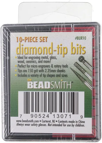 Miniatura 4 de The Beadsmith Juego de fresas – 10 piezas de puntas recubiertas de diamante – Grano 150 con vástagos de 0.093 in o 0.125 in – Uso en metal, vidrio