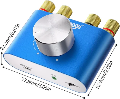 Miniatura 8 de Facmogu F900S - Mini amplificador de potencia Bluetooth 5.0 de 160 W, amplificador de sonido estéreo Hi-Fi digital de 2 canales 80 Wx2, receptor