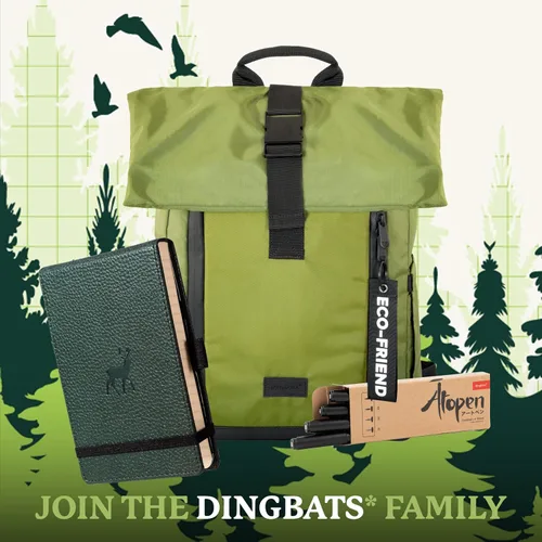 Miniatura 6 de Dingbats* - Cuaderno Wildlife Squared Reporter A6 - Diario de bolsillo con tapa dura de cuero sintético PU para trabajo, viaje - Bolsillo, cierre